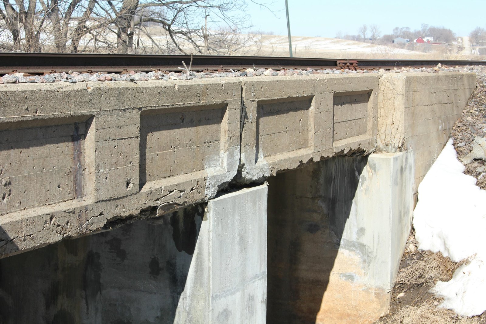 Spalling above pier